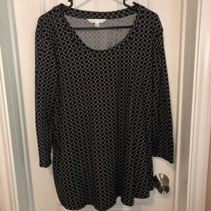 Black & White 3/4 Sleeve Top